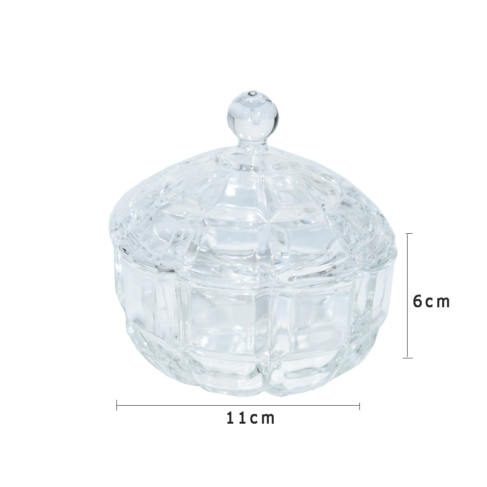 وعاء زجاجي شفاف مع غطاء متعدد الإستعمالات