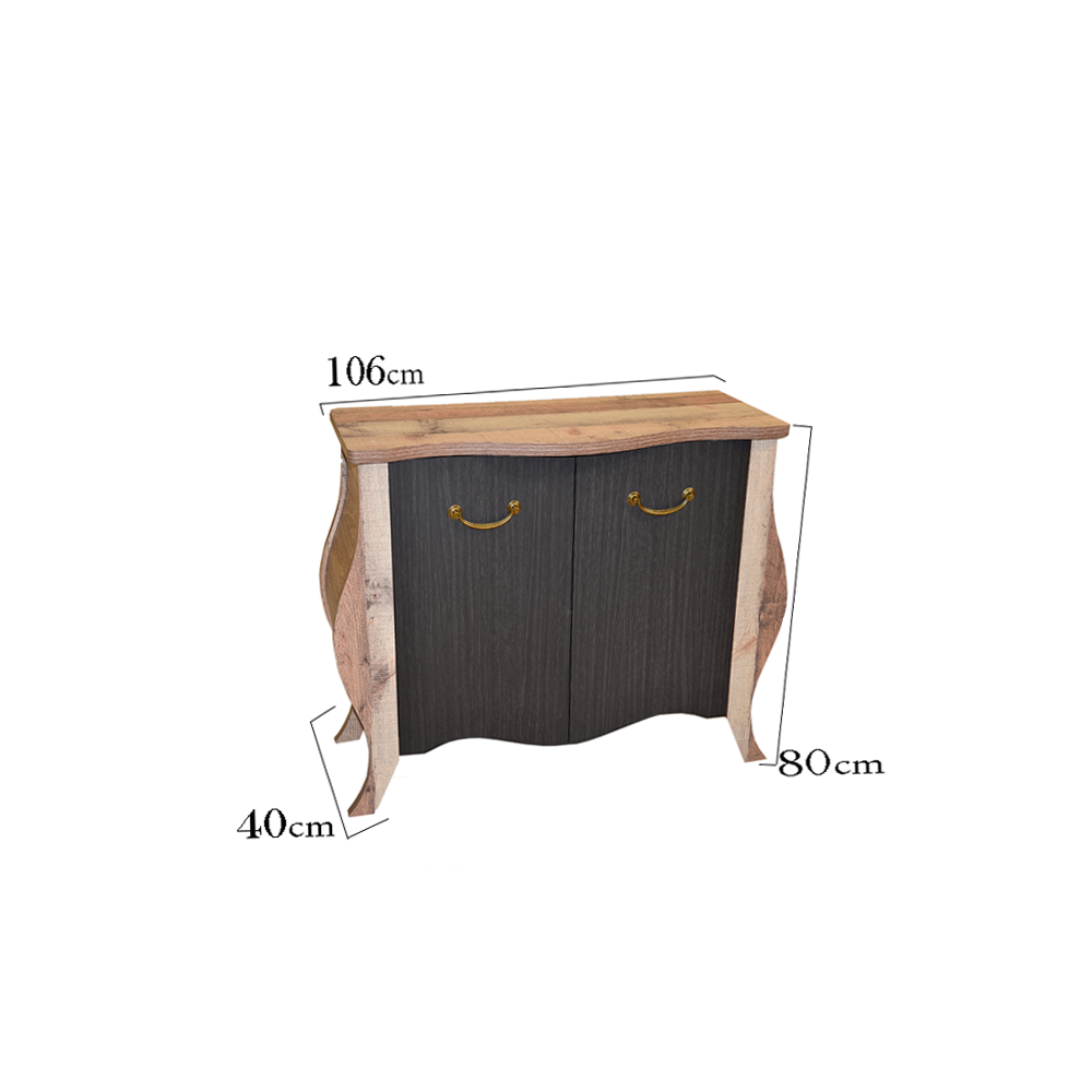 خزانة احذية خشب تصميم عملي 2رفوف 106×40×80سم - أنية المنزل