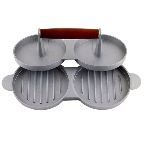 مكبس برجر دبل لقطعتين بيد خشبيه