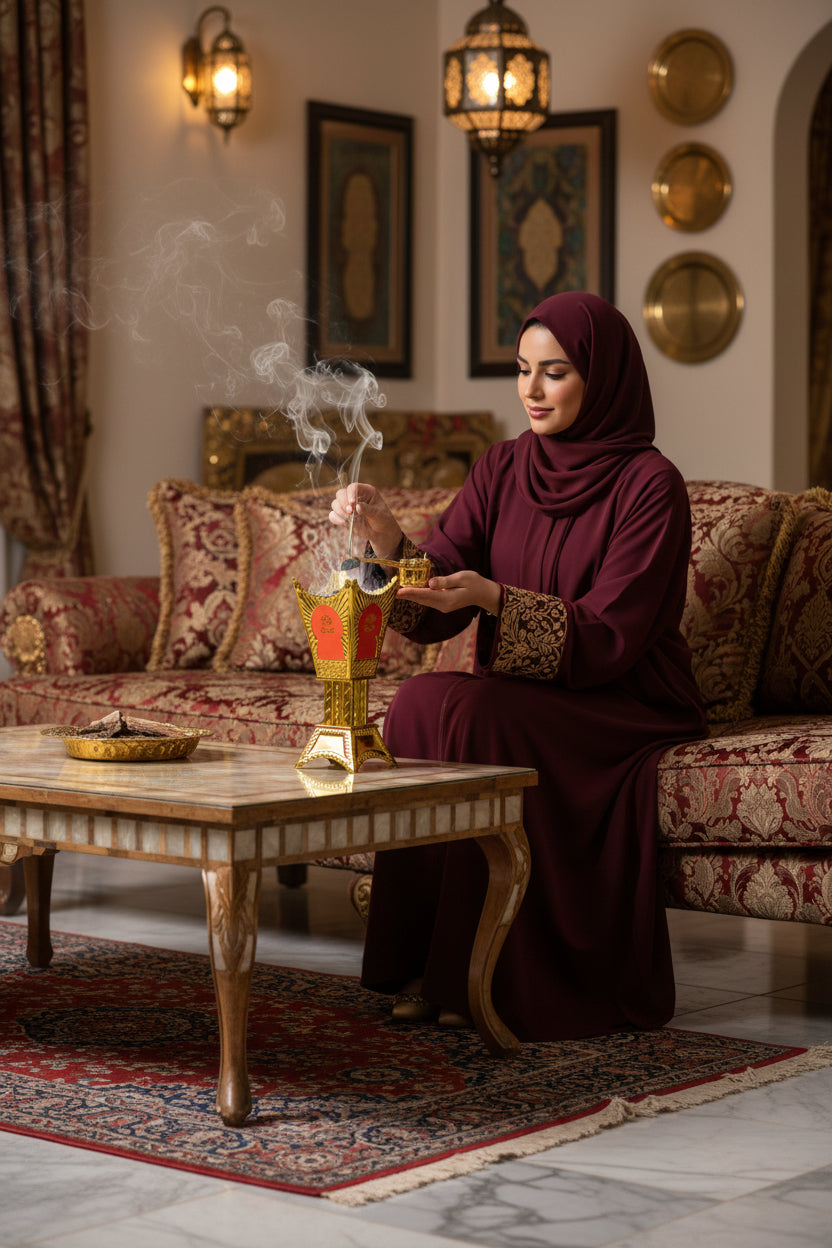 مبخرة ألمنيوم بعبارة ترحيبية لون ذهبي 24 سم