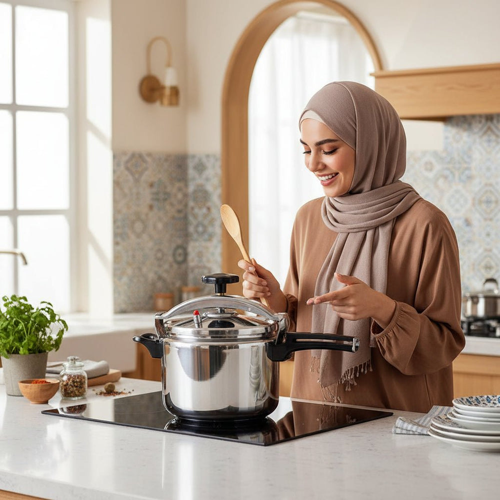 قدر ضغط ألومنيوم بادريق سعة 8 لتر – فضي – ضمان 5 سنوات