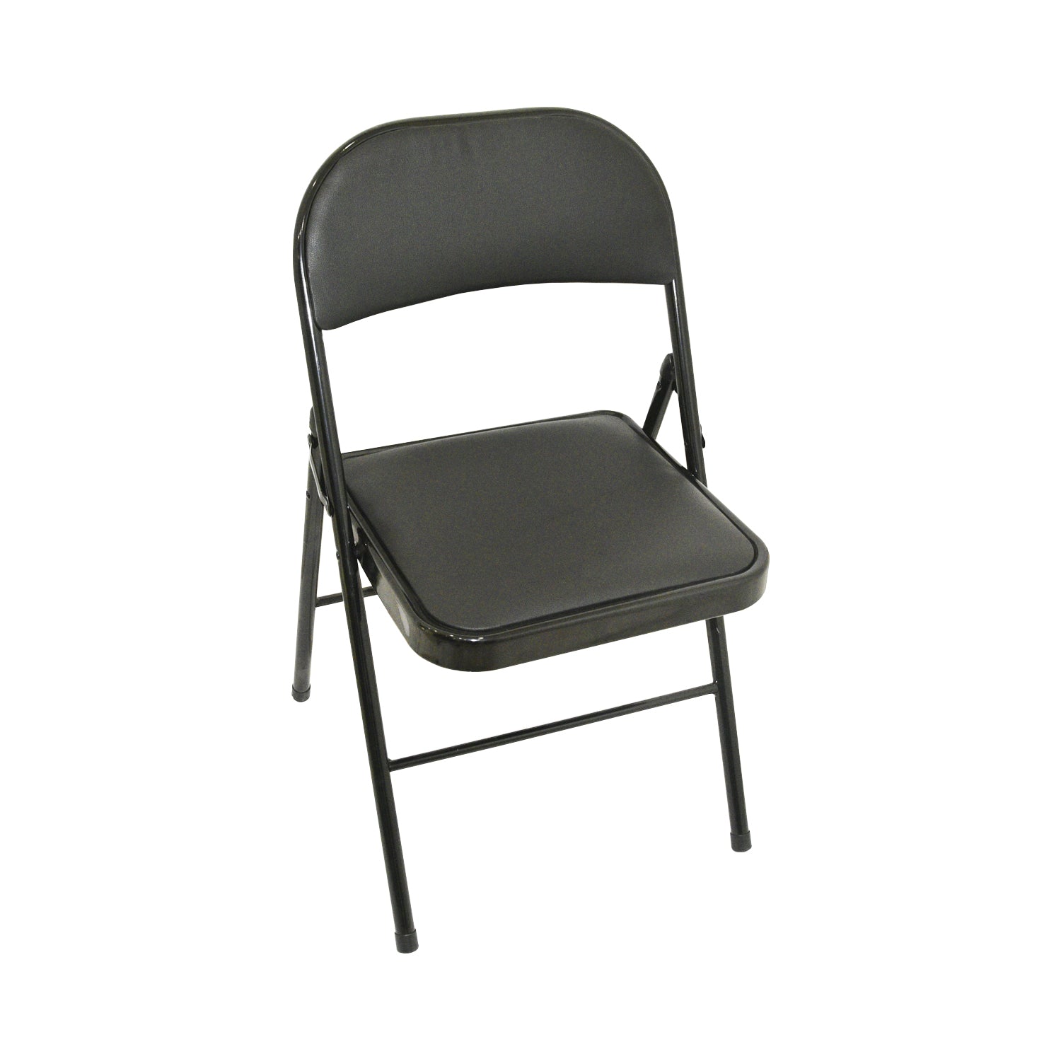 كرسي قابل للطي جلد صناعي لون أسود