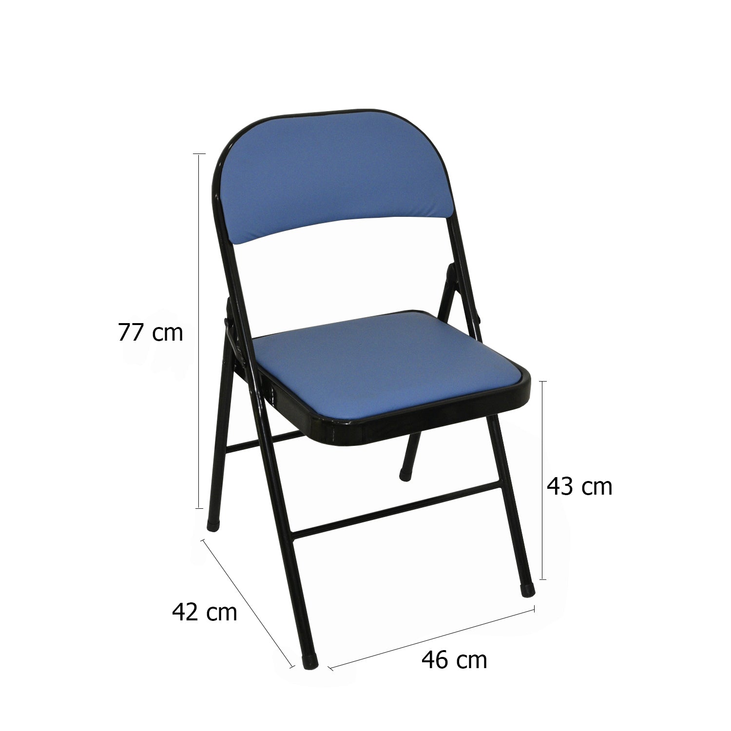 كرسي قابل للطي جلد صناعي لون أزرق