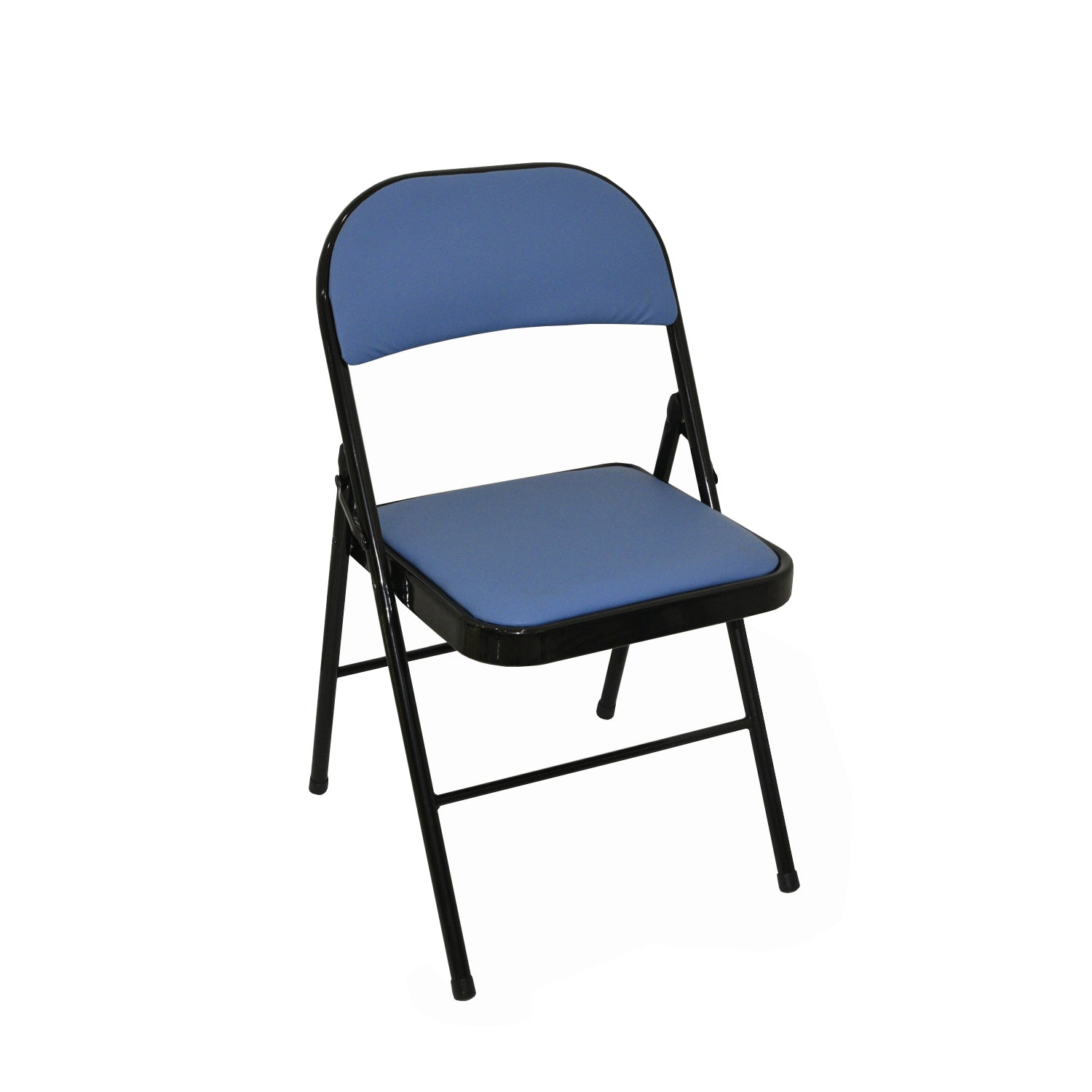 كرسي قابل للطي جلد صناعي لون أزرق