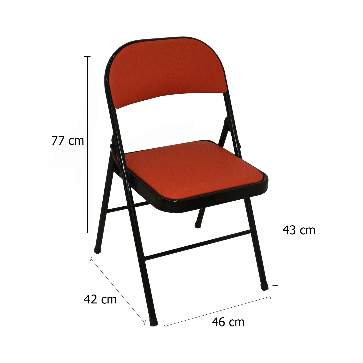كرسي قابل للطي جلد صناعي لون أحمر