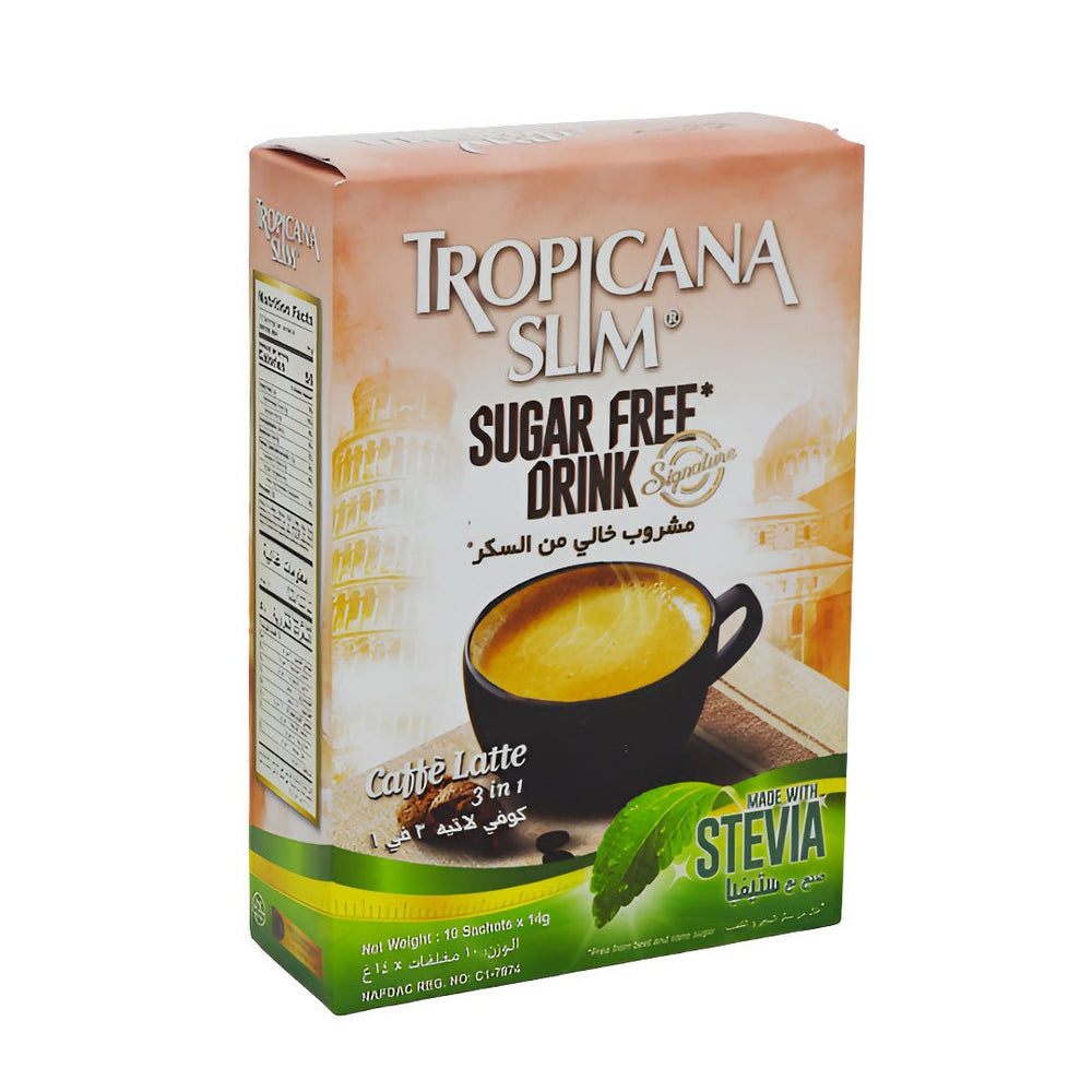 Tropicana Slim Sugar-Free Coffee Latte 3 in 1 10 Sachets