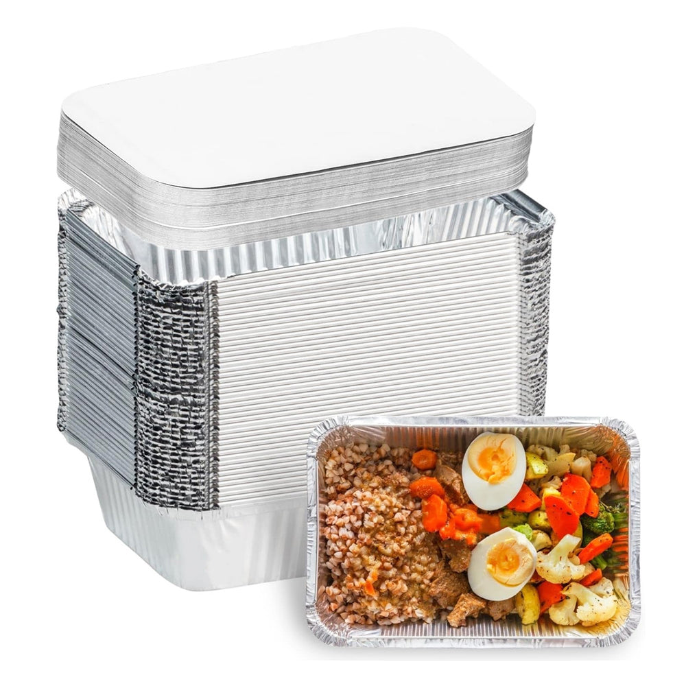 مجموعة حاويات ألمنيوم لتخزين الطعام للإستعمال لمره واحده 25 قطعة