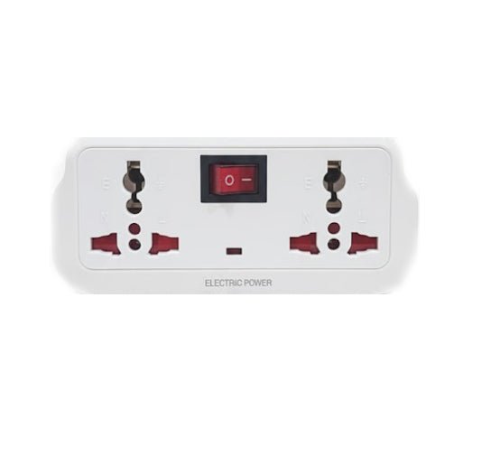 محول مقبس طاقة مزدوج عالمي مع مفتاح تشغيل