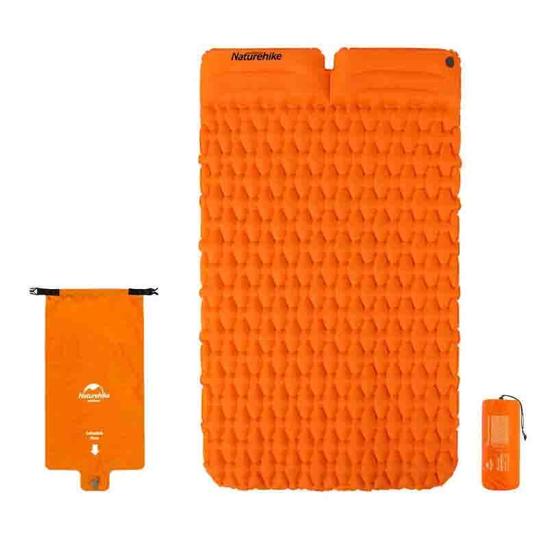 Double inflatable camping air mattress