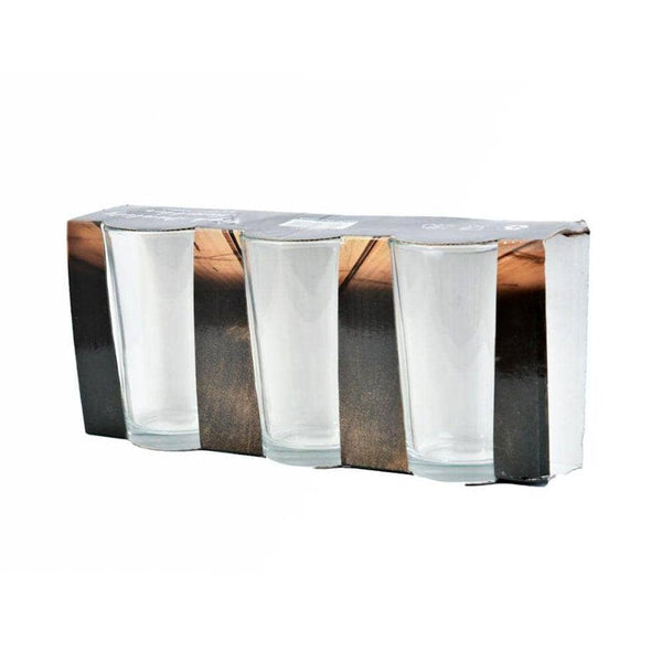 طقم كاسات زجاج شفاف 3 قطع-أنية المنزل