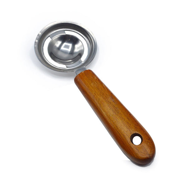 أداة فصل صفار البيض ستانلس ستيل بمقبض خشبي