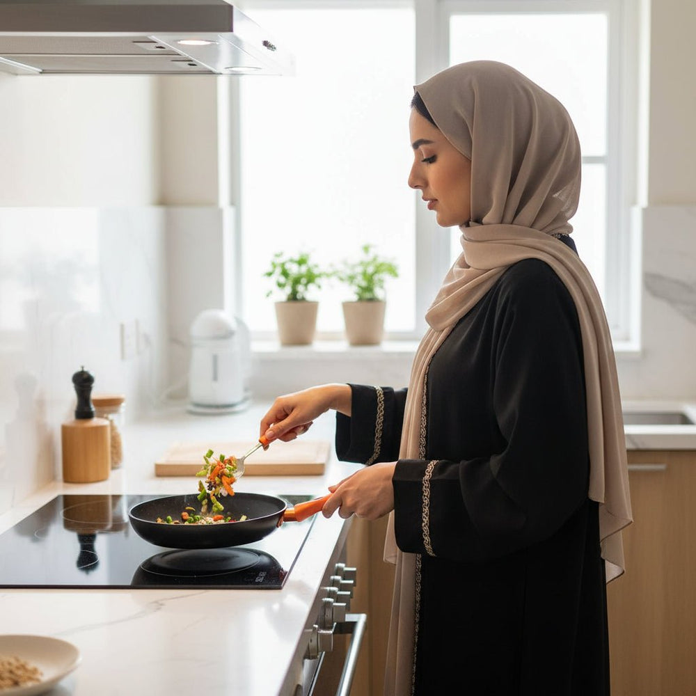 مقلاة سيراميك 30 سم قاعدة حث حمراء