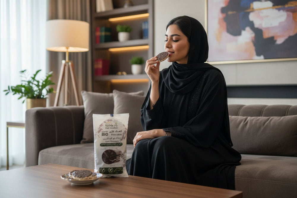 كعك الأرز بالكاكاو الداكن العضوي خالي من الجلوتين 100 جرام
