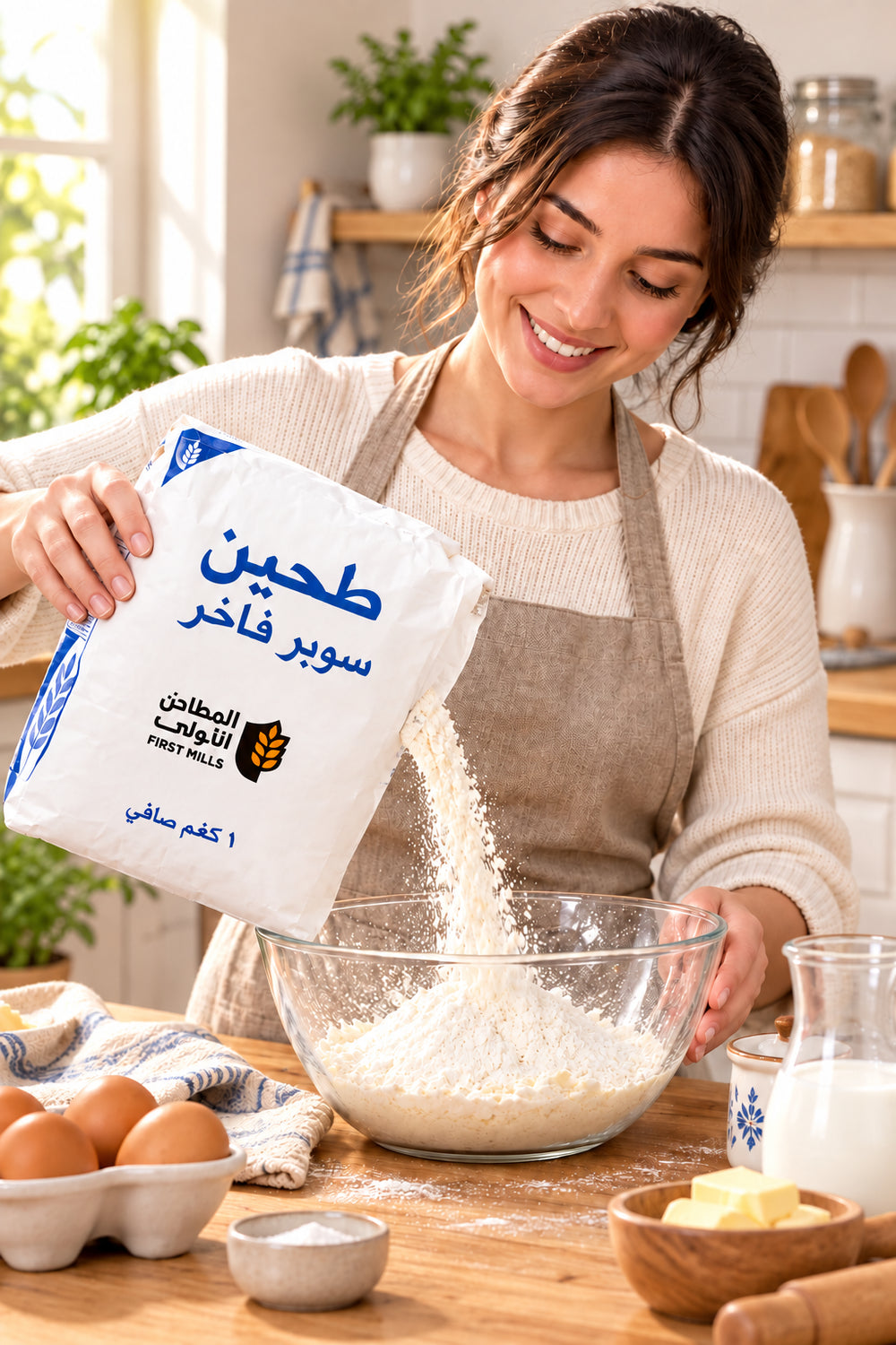المطاحن الأولي طحين سوبر فاخر لجميع الاستعمالات 1 كجم