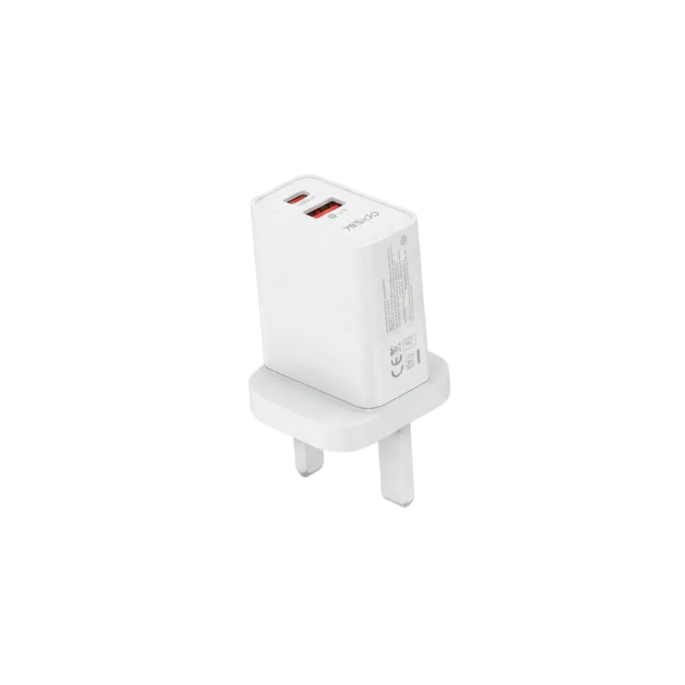 رأس شاحن يسيدو سريع 20 وات بمنفذين Type-C وUSB