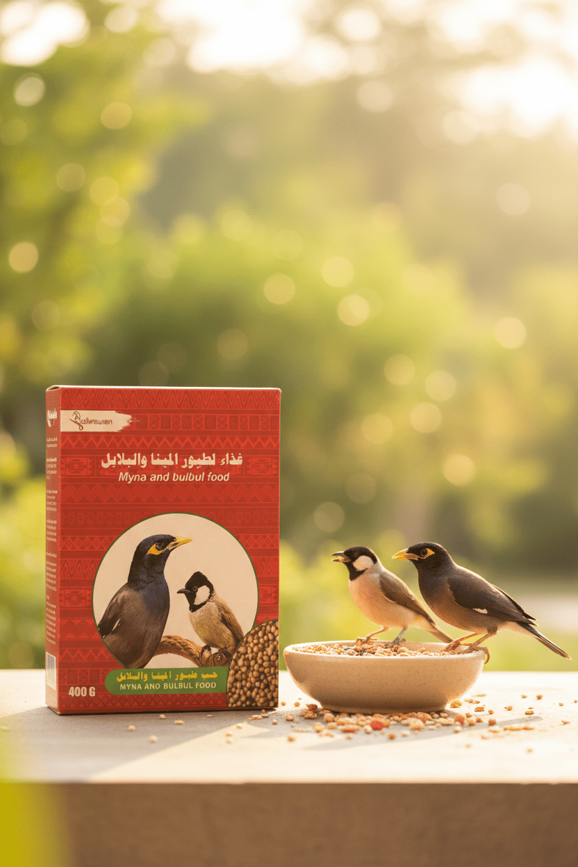 غذاء طيور المينا والبلابل حبوب متكاملة وزن ٤٠٠ جرام من الكروان