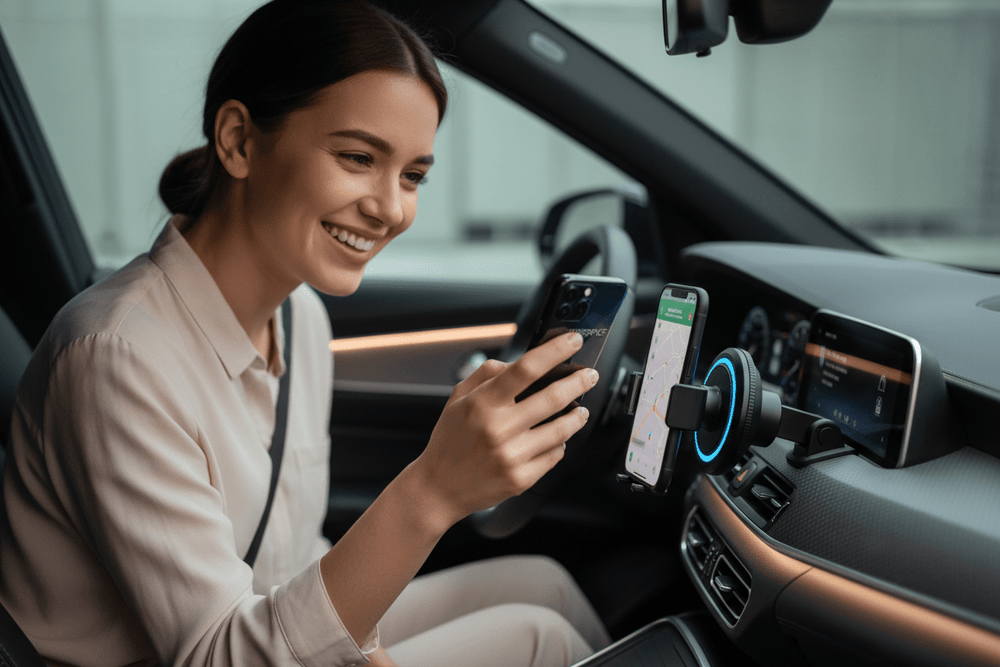حامل جوال مغناطيسي للسيارة قابل للطي والدوران بمقدار 360 درجة مع قوة تثبيت مغناطيسية فائقة