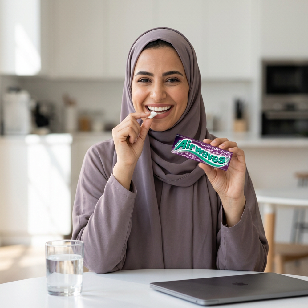 علكة إيرويفز بالكشمش الأسود خالية من السكر 14 جم10 قطع