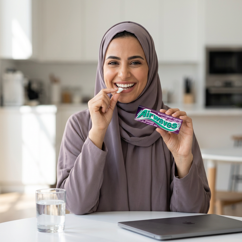 علكة إيرويفز بالكشمش الأسود خالية من السكر 14 جم10 قطع