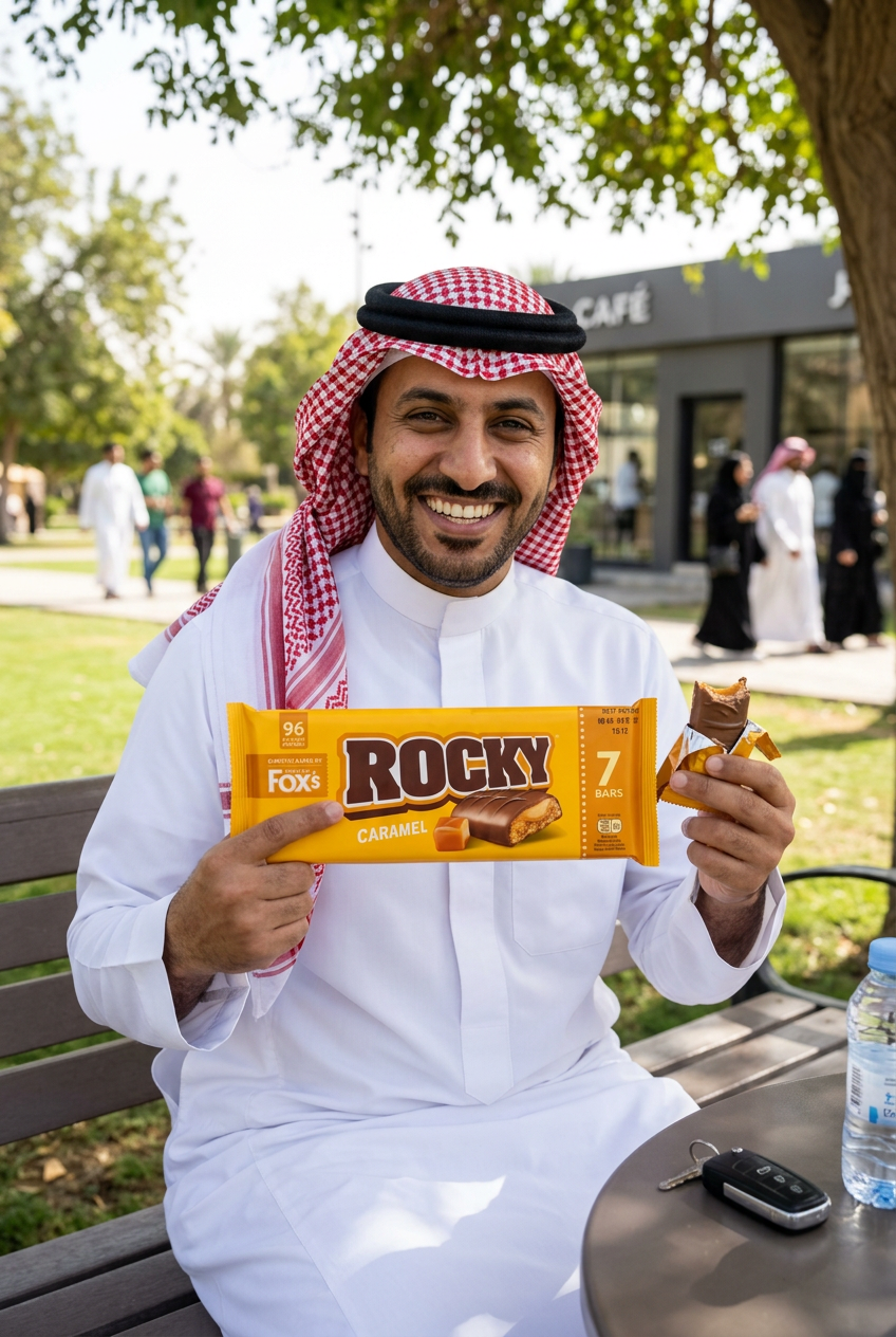 فوكس روكي ألواح بسكويت بالكراميل وشوكولاتة الحليب 136.5 جم