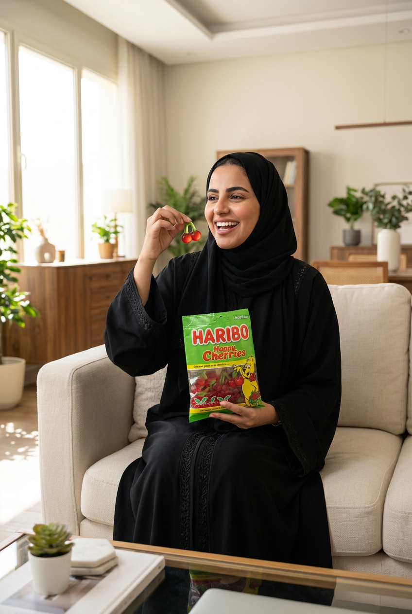 حلوى جيلي هاريبو هابي تشيريز بنكهة كرز 80 جم