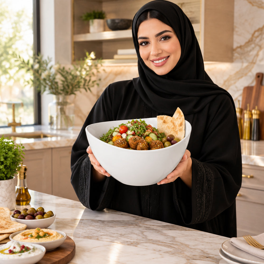وعاء بلاستيك ابيض 12سم 400مل من OMADA