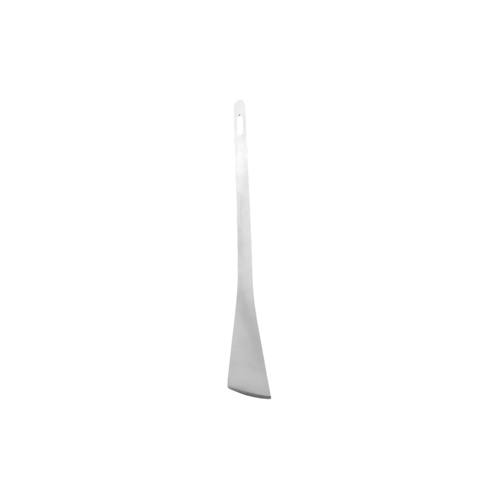 Flat stainless steel turning spoon