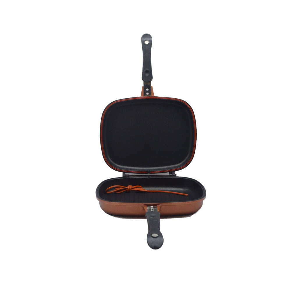 Double-walled granite non-stick grill pan