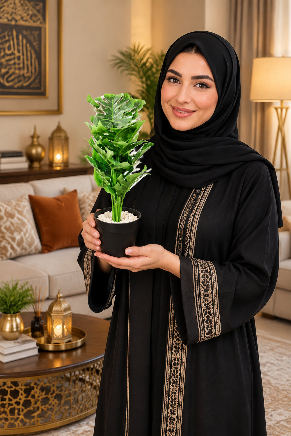نباتات زينة صناعية في وعاء بلاستيك 38 سم من LIVING