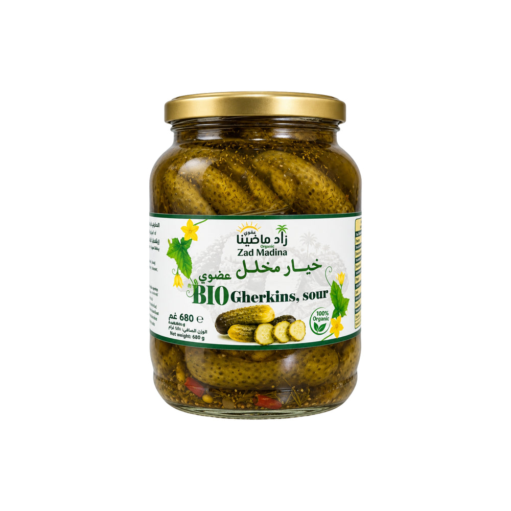 خيار مخلل عضوي زاد ماضينا 680 جرام