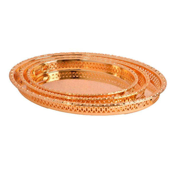 طقم صواني تقديم ستانلس ستيل 3قطع-انية المنزل