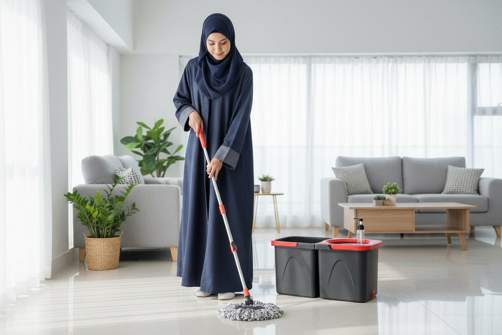 ممسحة دوارة من الستانلس ستيل – تقنية فصل الشطف النظيف لأرضيات لامعة