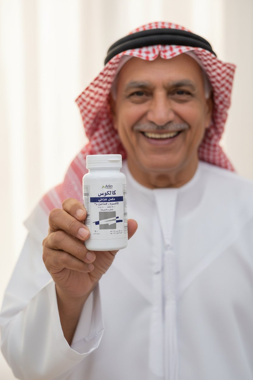 كالكوس مكمل غذائي لدعم صحة العظام والأسنان من الكالسيوم وفيتامين د3