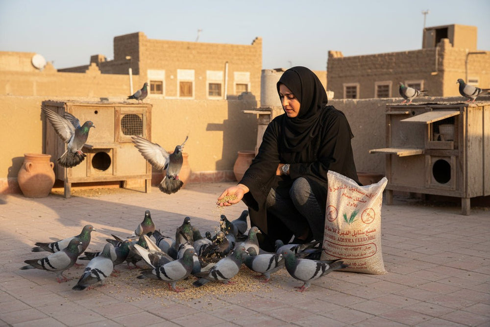 علف سنابل الديرة مشكل للحمام والطيور والدواجن