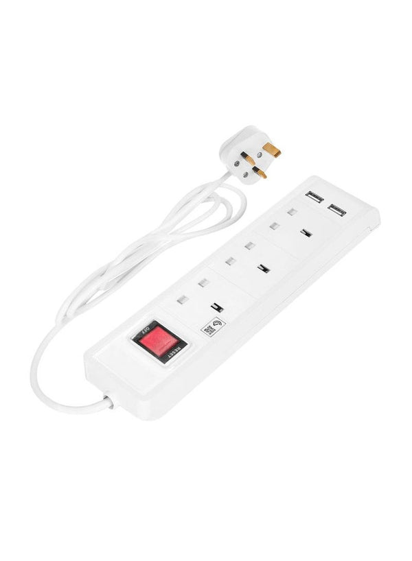 وصلة طاقة هاي ماكس 3 منافذ طاقة ومنفذين شحن 3 متر