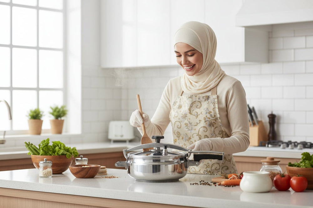 قدر ضغط هوم ماستر – 6 لتر، ألمنيوم عالي الجودة، سطح غير لاصق، سريع وآمن للطهي