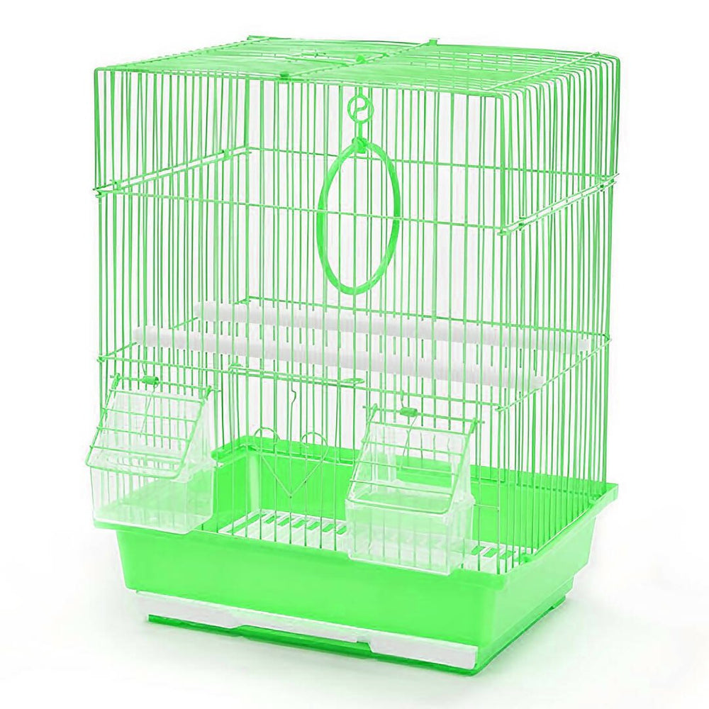 Multi-colored metal bird cage 