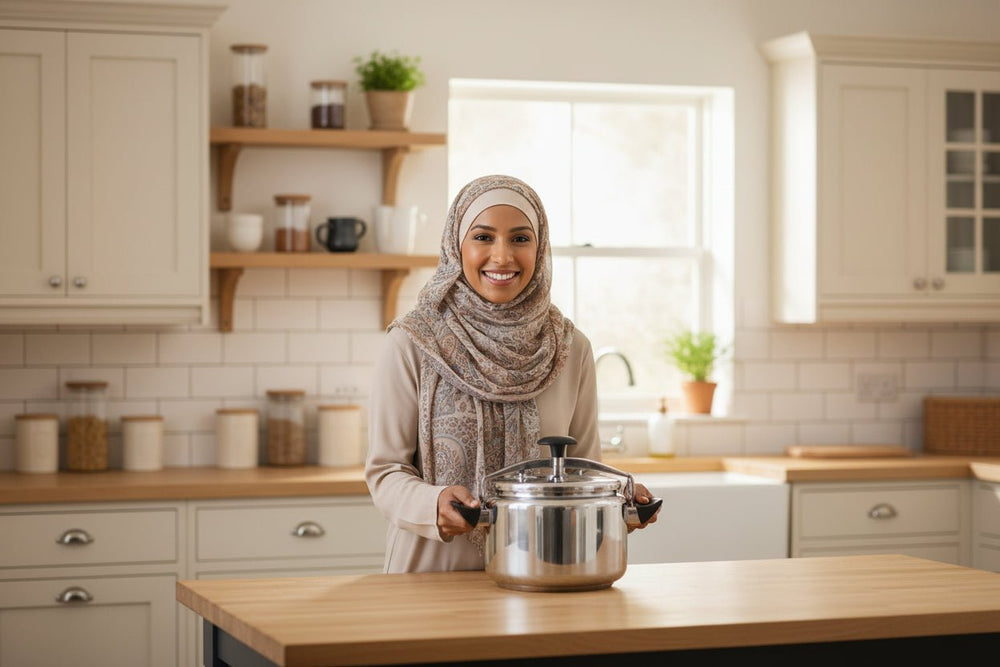 قدر ضغط ستانلس ستيل بادريق – سعة 9 لتر – قاعدة حثية – فضي وأسود