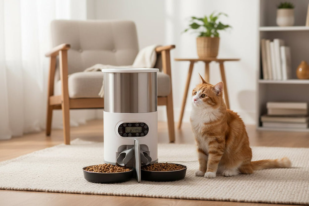 جهاز تغذية أوتوماتيكي مغذي ذكي للحيوانات الأليفة بسعة كبيرة من Pet Supplies Co