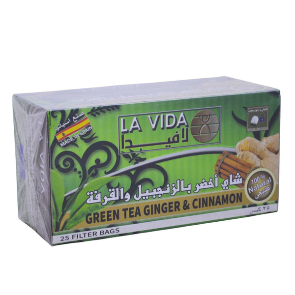 Lavida Green Tea with Ginger and Cinnamon 25 Bags