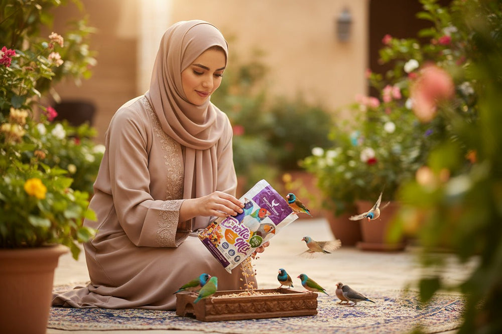 خليط الحبوب للطيور الاستوائية والصغيرة 1 كجم