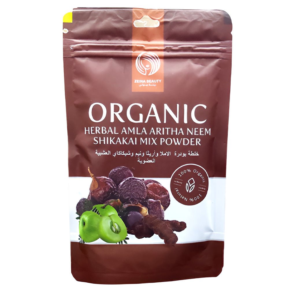Zeena Beauty Organic Amla, Aritha, Neem &amp; Shikakai Herbal Mixture Powder 100g 