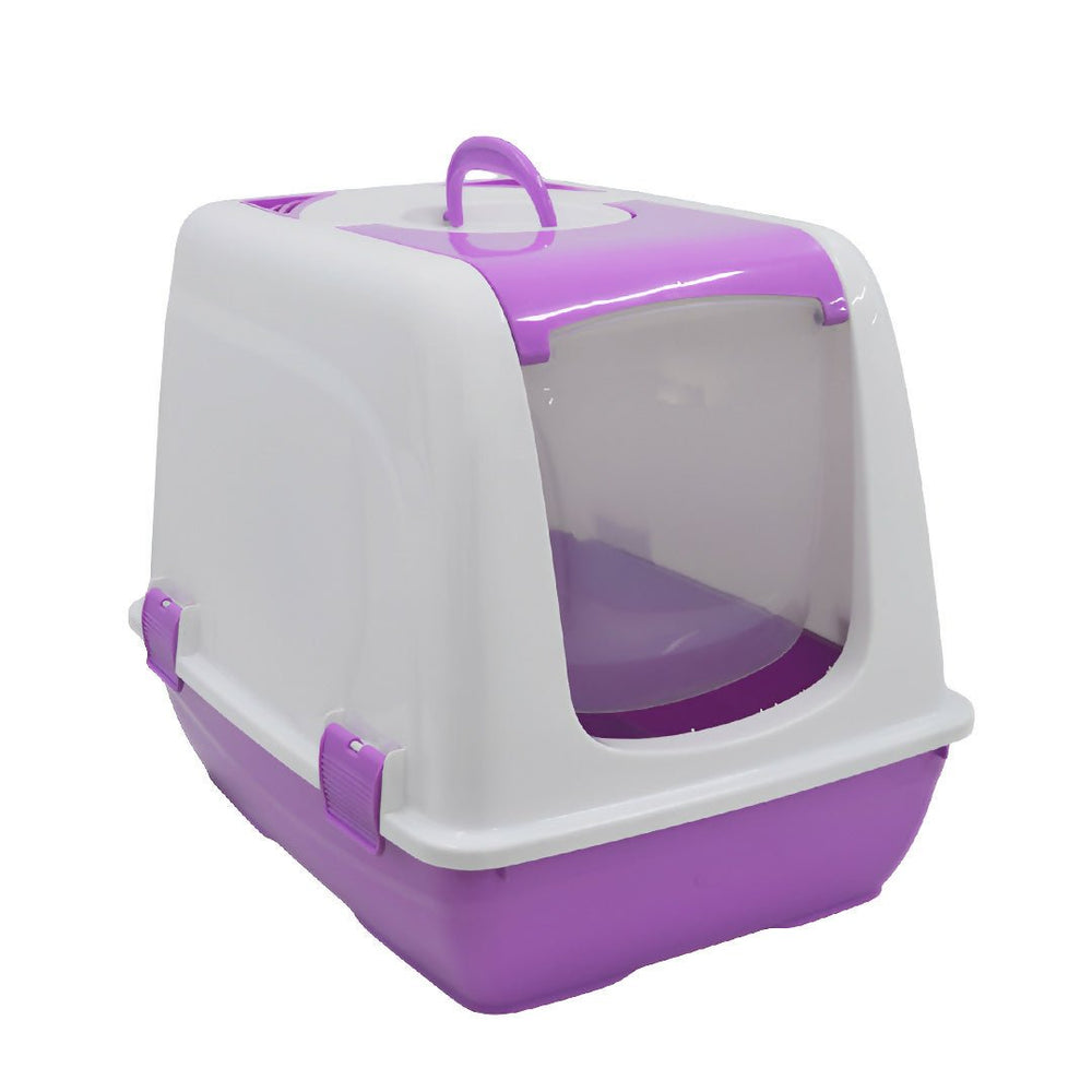 Enclosed cat litter box with handle 