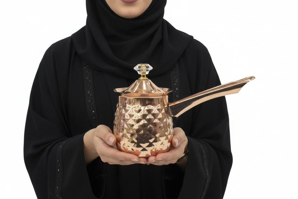 ملي400 أوعية قهوة تركية ركوة Home Happy Hours لون ذهبي وردي