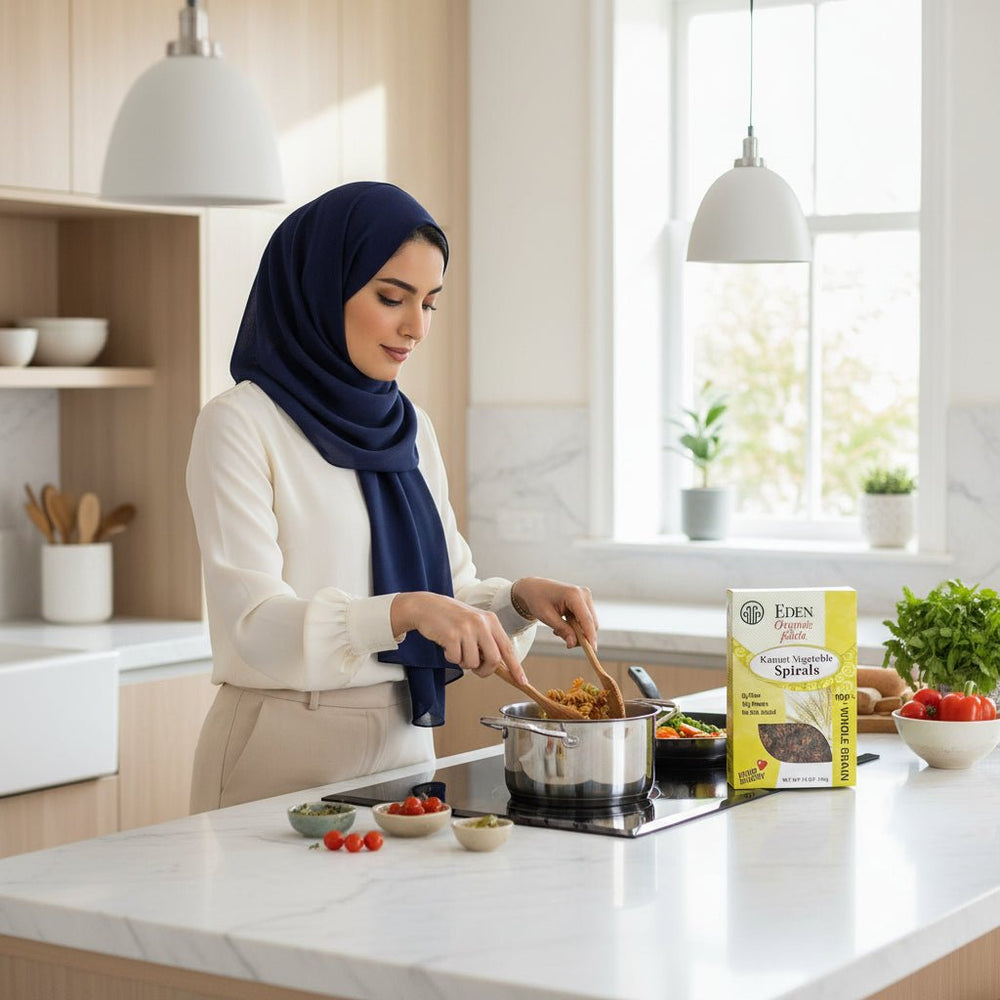 مكرونة إيدن كاموت عضوية حلزونية 100% حبوب كاملة 340 جم