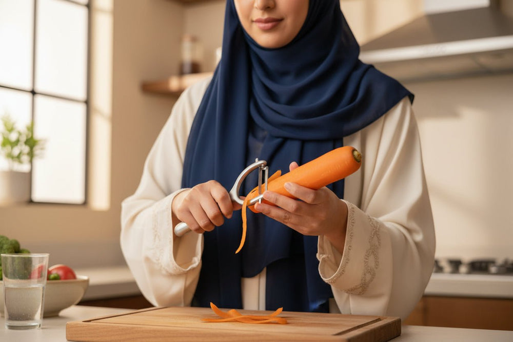 Y مقشرة خضروات وفواكه من الستانلس ستيل، مصممة على شكل حرف
