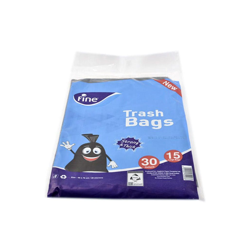 Fine Trash Bags 30 Gallons 15 Bags 