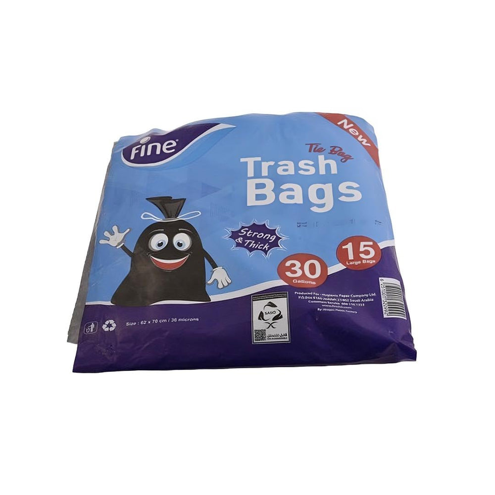 Fine Trash Bags 30 Gallons 15 Bags 