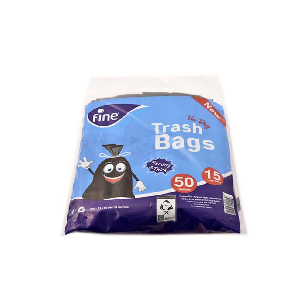 Fine Trash Bags 50 Gallons 15 Bags 