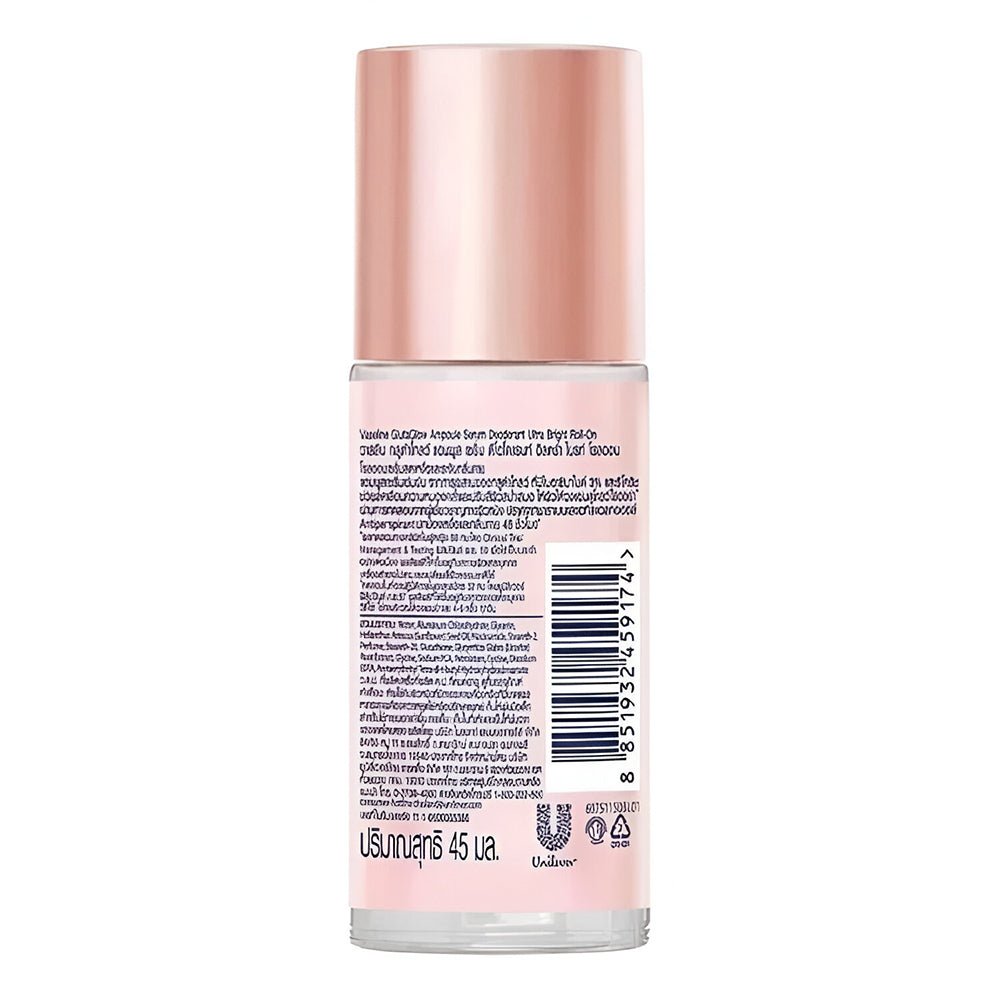Vaseline GlutaGlow Ampoule Serum Deodorant with 3% Niacinamide and Licorice, 45 ml.